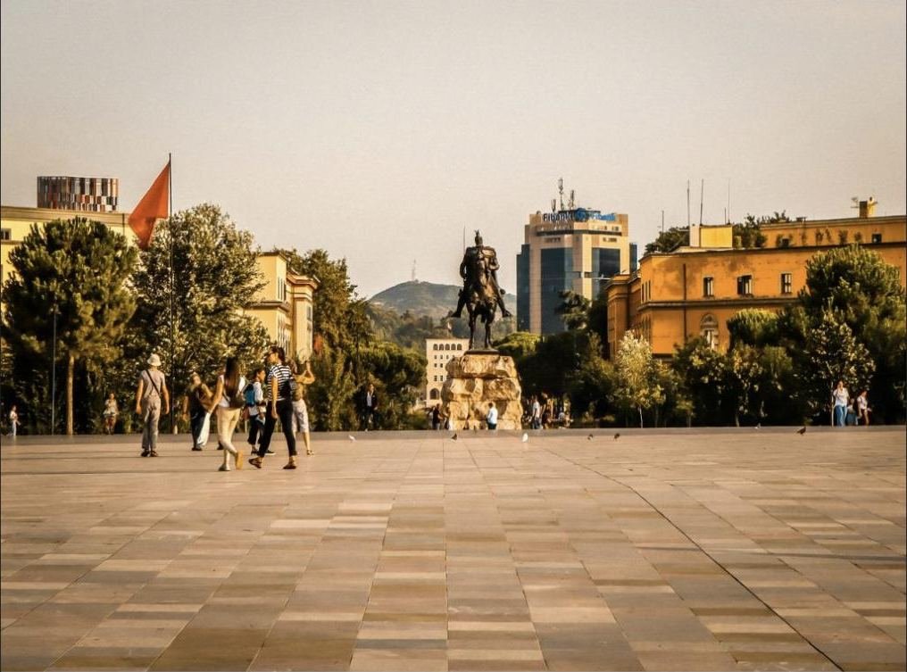 Skanderbeg Square in Tirana, Albania